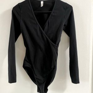 AMERICAN APPAREL cotton wrap bodysuit size small